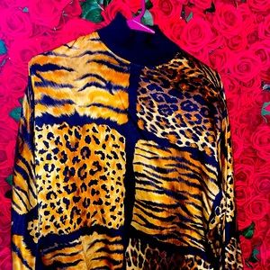 VINTAGE CHRISTIAN DIOR HIGH NECK TOP 100% SILK -MADE IN ITALY